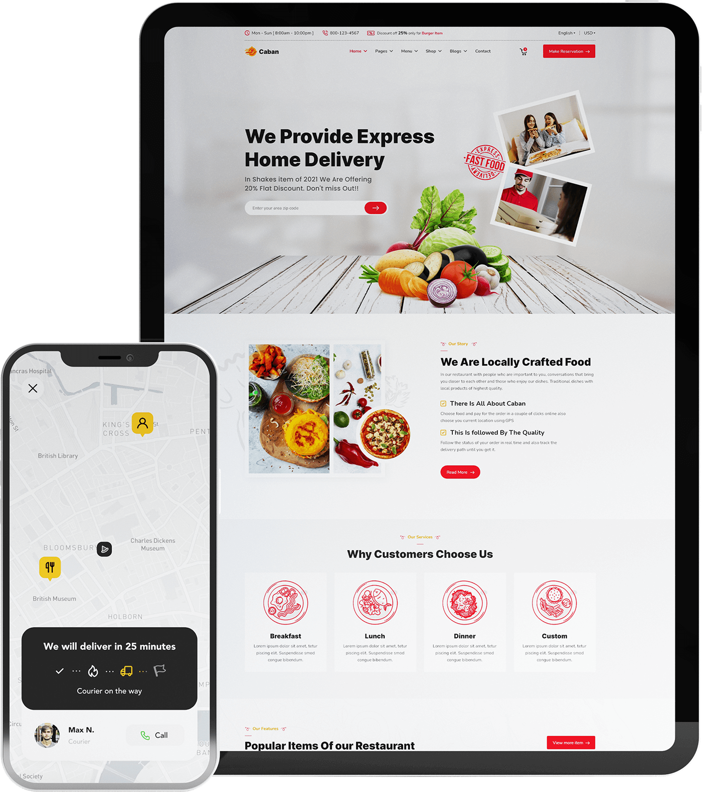 Caban Restaurant Cafe Bootstrap Template